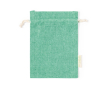 Klein gerecycled katoenen tasje met sluiting 120 g/m2 Mini Recycled kleur groen