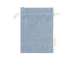 Klein gerecycled katoenen tasje met sluiting 120 g/m2 Mini Recycled kleur blauw