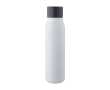 Thermosfles van gerecycled roestvrij staal met karabijnhaak 600ml kleur wit