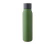 Thermosfles van gerecycled roestvrij staal met karabijnhaak 600ml kleur groen