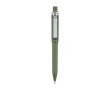 Balpen van gerecycled plastic met chromen clip en ring, blauwe inkt kleur groen
