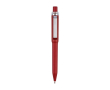 Balpen van gerecycled plastic met chromen clip en ring, blauwe inkt kleur bordeaux