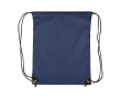 Polyester rugzakje met zwarte hoeken en koorden kleur blauw