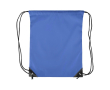 Polyester rugzakje met zwarte hoeken en koorden kleur ultramarijn blauw