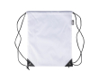Polyester RPET rugzakje met zwarte hoeken en koorden kleur wit