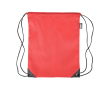 Polyester RPET rugzakje met zwarte hoeken en koorden kleur rood