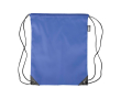 Polyester RPET rugzakje met zwarte hoeken en koorden kleur ultramarijn blauw