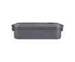 Lunchbox van plastic met kliksluiting 800ml, geschikt voor magnetron kleur grijs