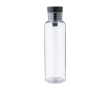 RPET-drinkfles met bamboe detail en draaglus in de dop 750ml kleur doorzichtig