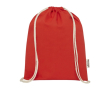 Gerecyclede katoenen rugzak met koorden 140 g/m2 kleur rood