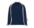 Gerecyclede katoenen rugzak met koorden 140 g/m2 kleur marineblauw