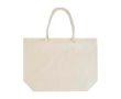 Strandtas van gerecycled katoen met touwhengsels 270 g/m² kleur naturel
