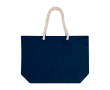 Strandtas van gerecycled katoen met touwhengsels 270 g/m² kleur marineblauw