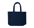 Strandtote met soft-touch afwerking en groot hoofdvak kleur marineblauw