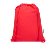 Trekkoordrugzak van gerecycled katoen en RPET 5 L 140 g/m² kleur rood