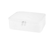 Make-up organizer tas van gerecycled polyester met rits kleur gebroken wit