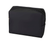 Reistoilettas van gerecycled polyester met handvat en rits kleur zwart