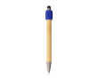 2-in-1 bamboe pen met touchfunctie en spinner blauwschrijvend kleur ultramarijn blauw