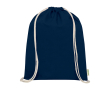Tas van biologisch katoen met natuurlijke koorden 5L 140 g/m² kleur marineblauw