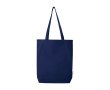 Tote bag van biologisch katoen met brede bodem 10L 270 g/m² kleur marineblauw