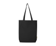 Tote bag van biologisch katoen met brede bodem 10L 270 g/m² kleur zwart