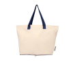 Opvouwbare tas van gerecycled katoen met GRS-certificaat 7L 140 g/m2 kleur marineblauw