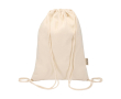 Rugzakje met koord van gerecycled katoen en snelsluiting 5L 180 g/m² kleur naturel