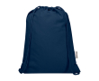 Rugzakje met koord van gerecycled katoen en snelsluiting 5L 180 g/m² kleur marineblauw