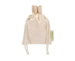 Cadeauzakje van katoen met trekkoordsluiting 140 g/m² kleur naturel