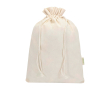 Katoenen geschenkzak met trekkoordsluiting 140 g/m² kleur naturel