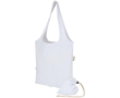 Opvouwbare tote bag met trekkoord van gerecycled katoen 140 g/m2 kleur wit
