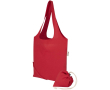 Opvouwbare tote bag met trekkoord van gerecycled katoen 140 g/m2 kleur rood