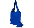 Opvouwbare tote bag met trekkoord van gerecycled katoen 140 g/m2 kleur koningsblauw