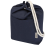 Tas van gerecycled katoencanvas met koordhandvatten 270 g/m² kleur marineblauw
