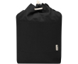 Tas van gerecycled katoencanvas met koordhandvatten 270 g/m² kleur zwart