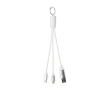 4-in-1 oplaadkabel van gerecycled aluminium met sleutelhanger kleur zilver