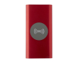 Draadloze powerbank van gerecycled aluminium 8.000 mAh kleur rood