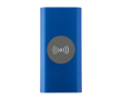Draadloze powerbank van gerecycled aluminium 8.000 mAh kleur koningsblauw