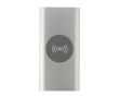 Draadloze powerbank van gerecycled aluminium 8.000 mAh kleur zilver