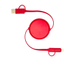 Intrekbare datasync-kabel van plastic en aluminium kleur rood