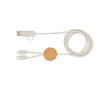 Snellaadkabel van gerecycled plastic en bamboe 5-in-1 27W kleur wit
