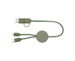 Snellaadkabel met gerecycled plastic en datasyncfunctie 5-in-1 kleur pastel groen
