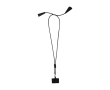 Lanyard voor smartphone van gerecycled plastic met 5-in-1 oplaadkabel kleur zwart