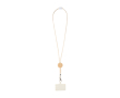 Telefoonlanyard met duurzaam bamboedetail in het midden kleur wit