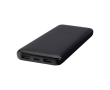 Externe batterij van gerecycled plastic met twee kabels 10.000 mAh kleur zwart