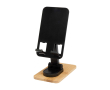 Opvouwbare telefoonhouder voor bureau met bamboe basis kleur zwart