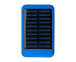 Zonne-energie powerbank van aluminium met gekleurde randen 4.000 mAh kleur blauw