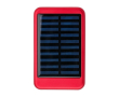 Zonne-energie powerbank van aluminium met gekleurde randen 4.000 mAh kleur rood