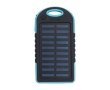 Zonne-energie powerbank met zaklamp aan de zijkant 4.000 mAh kleur blauw