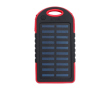 Zonne-energie powerbank met zaklamp aan de zijkant 4.000 mAh kleur rood